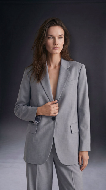 Modern Grey Suit Styling: Confident Studio Editorial Photoshoot References