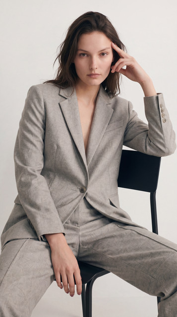 Modern Neutral Suit: Relaxed Tailoring & Confident Styling Editorial Photoshoot References