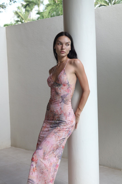 Vibrant Printed Maxi Dress Styling Reference Set: Resort Chic & Open Back Details