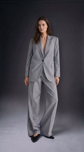 Modern Grey Suit Styling: Confident Studio Editorial Photoshoot References