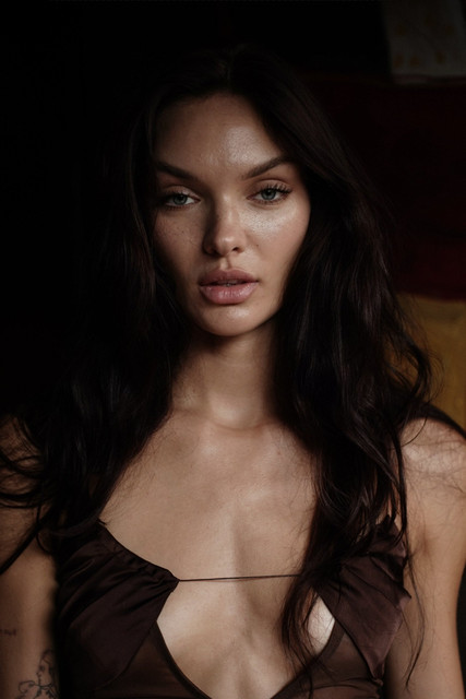 Dark Brown Glamour: Sheer & Satin Styles in a Moody Editorial Photoshoot References