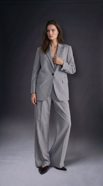 Modern Grey Suit Styling: Confident Studio Editorial Photoshoot References