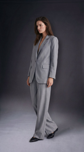 Modern Grey Suit Styling: Confident Studio Editorial Photoshoot References