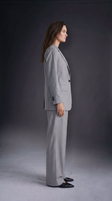 Modern Grey Suit Styling: Confident Studio Editorial Photoshoot References