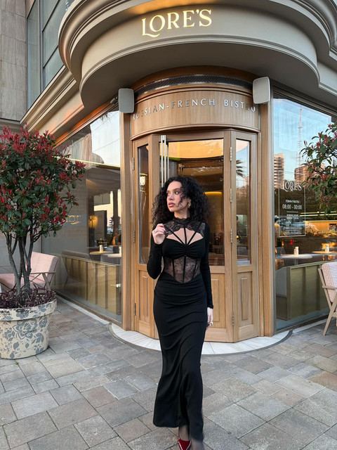 Elegant Black Lace Gown Editorial Photoshoot Pack: European Bistro Chic