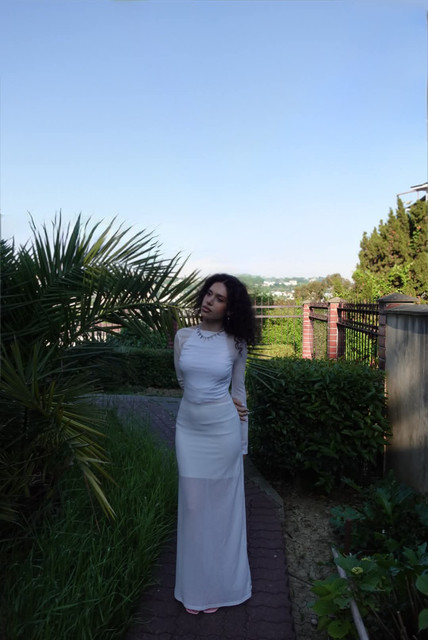 Resort Chic Sheer White Maxi Dress Editorial Photoshoot Pack for Summer Styling