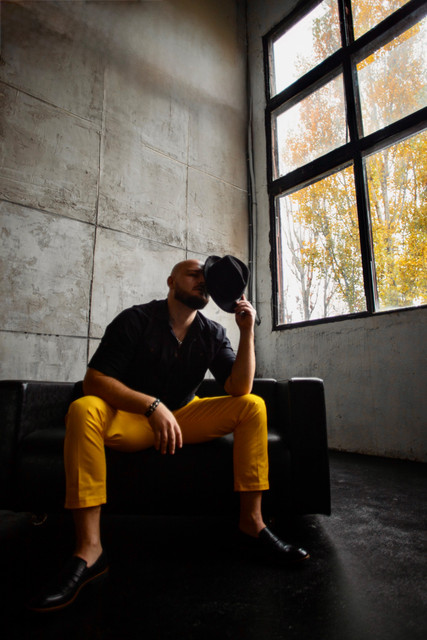 Bold Urban Menswear: Mustard Yellow Trousers Editorial Photoshoot References