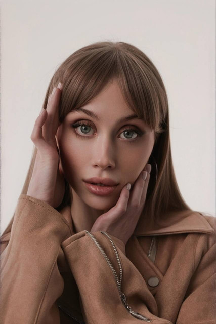 Modern Camel Suede Jacket Editorial Lookbook: Studio Beauty Photo Set