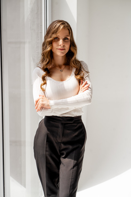 Effortless Modern Chic: Ribbed Knit & Tailored Trousers Styling Reference Set