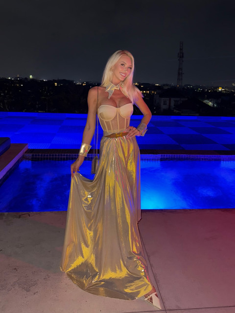 Glamorous Gold Evening Gown Editorial Photoshoot Pack: Resort Night Glamour