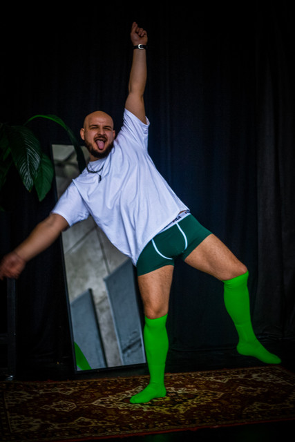Vibrant Green Styling Reference Set: Energetic Underwear & Casualwear Editorial