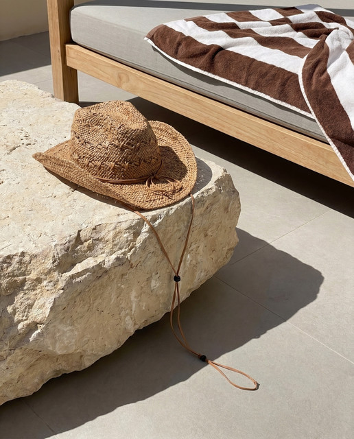 Chic Straw Hat & Beach Towel Lookbook: Outdoor Resort Editorial Photoshoot Pack