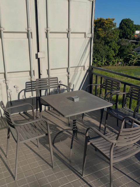 Modern Industrial Patio Style: Outdoor Cafe Lifestyle Photo Set