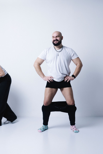 Playful Studio Menswear: Casual Styling & Mismatched Socks Visual Reference Pack