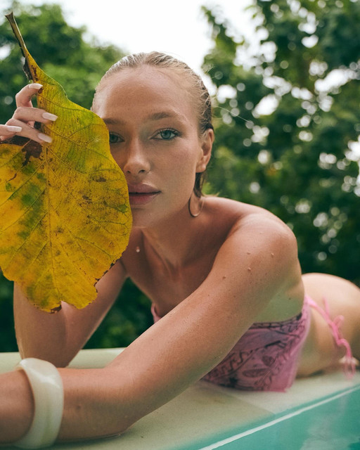 Resort Pink Bandana Bikini Editorial Photoshoot Pack: Soft Daylight Tropical Vibes