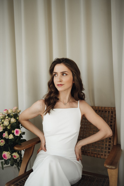 Serene White Slip Dress Styling Idea: Minimalist Elegance Editorial Photoshoot References