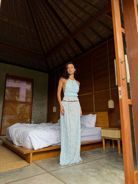 Serene Light Blue Resort Wear: Tropical Villa Styling Reference Set