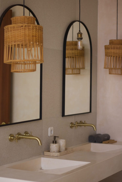 Resort Bathroom Editorial Photoshoot Pack: Rattan & Brass Luxury Styling