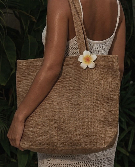 Resort Styling Photo Set: Jute Tote & Crochet Dress Editorial