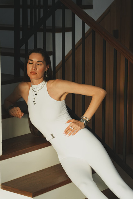 Modern White Jumpsuit Styling: Elegant Editorial Photoshoot Pack