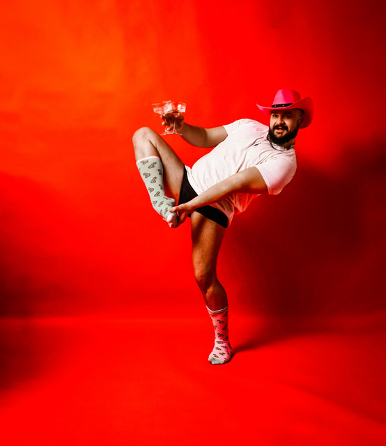 Bold Red Studio Styling Reference Set: Playful Menswear & Festive Vibes