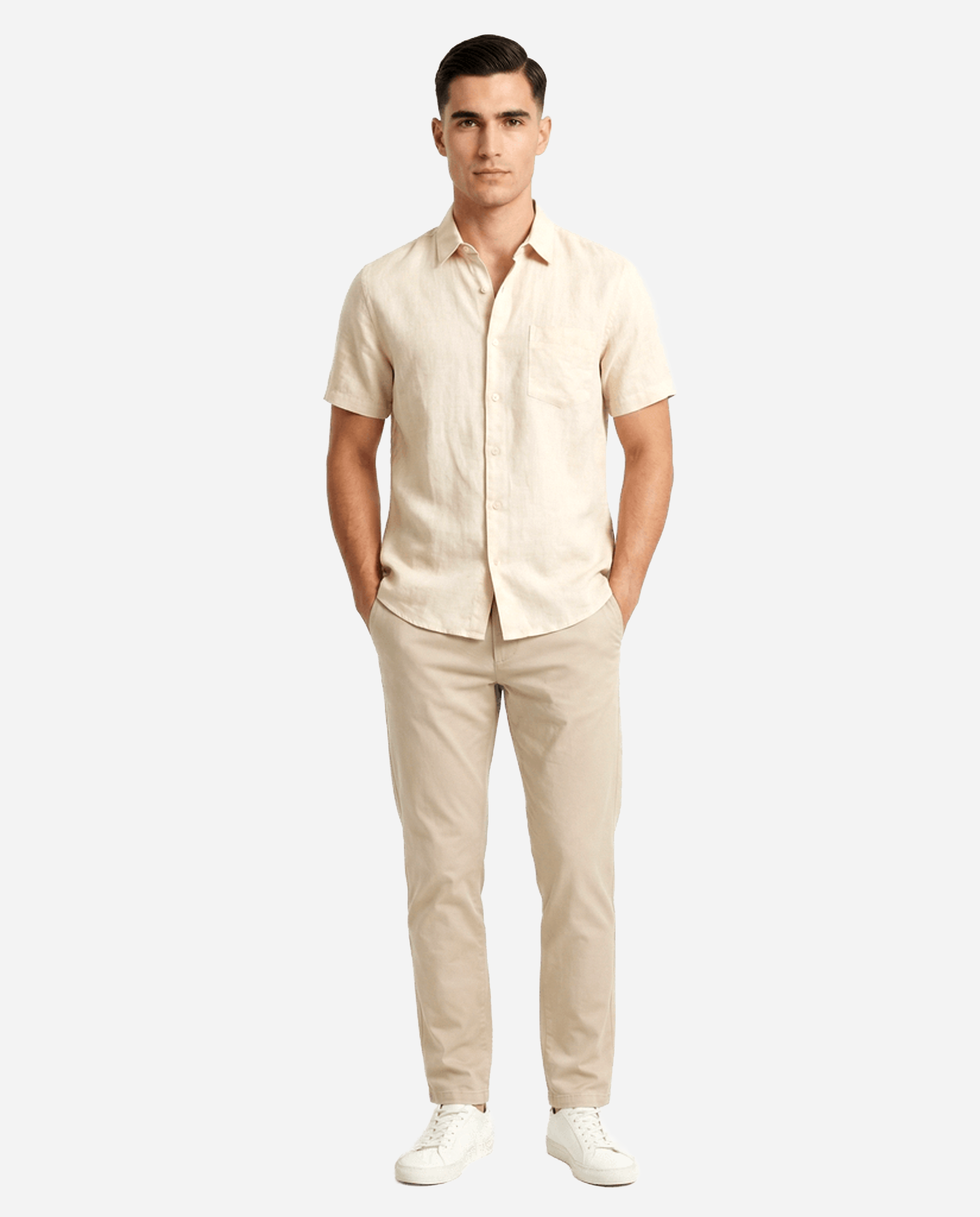 Hands in Pockets pose preview — Apiway White Studio