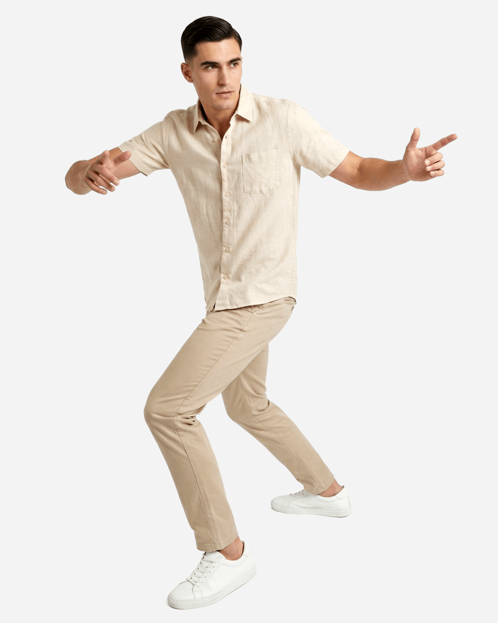 Dynamic finger-guns action pose pose preview — Apiway White Studio